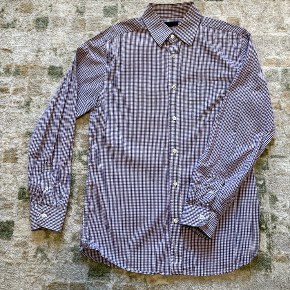 GAP Men's Casual Checkered Shirt - Blue and White